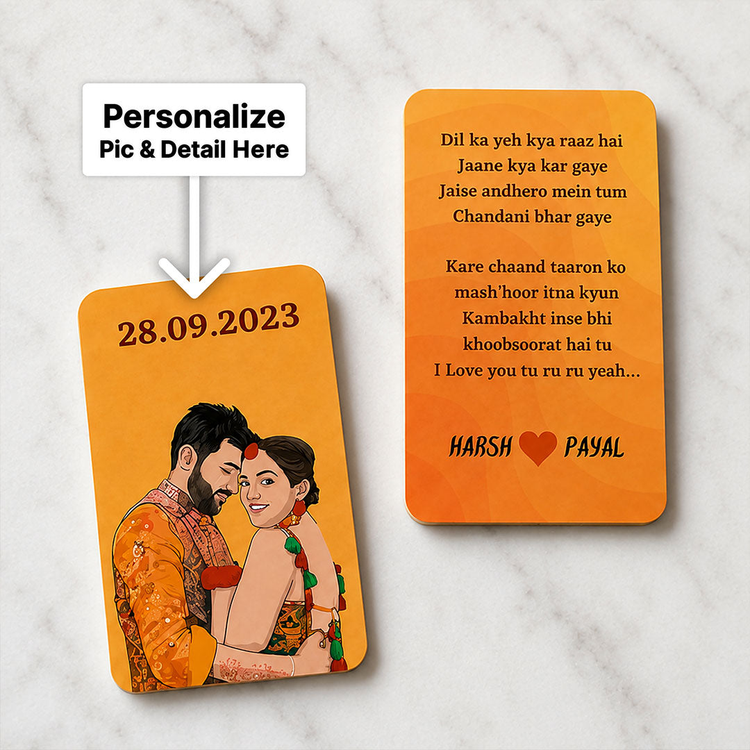 Personalized Couple Cartoon Photo & Love Message Card | Romantic Keepsake Gift | Love Craft Gifts™