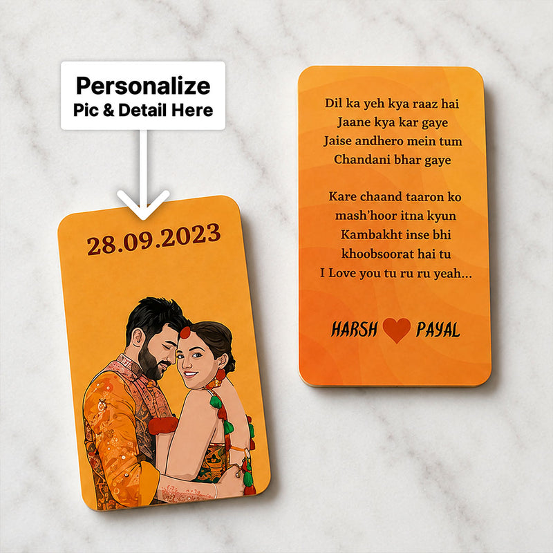 Personalized Couple Cartoon Photo & Love Message Card | Romantic Keepsake Gift | Love Craft Gifts™