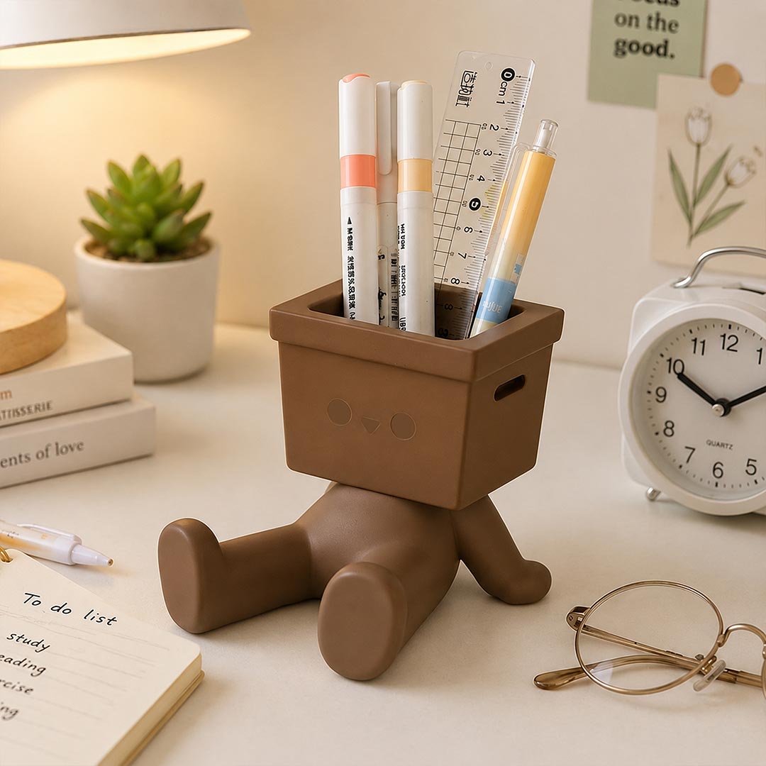 Personalized Cute Desk Pen Stand | Gift for Him & Her