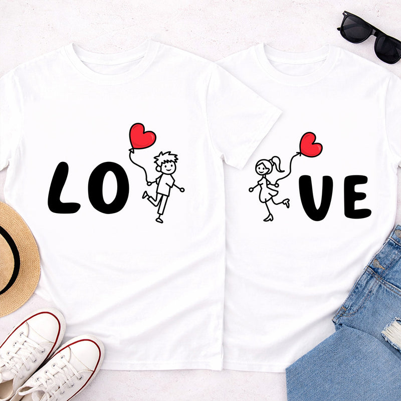 Personalized Couple Matching T-Shirts “Love” Design