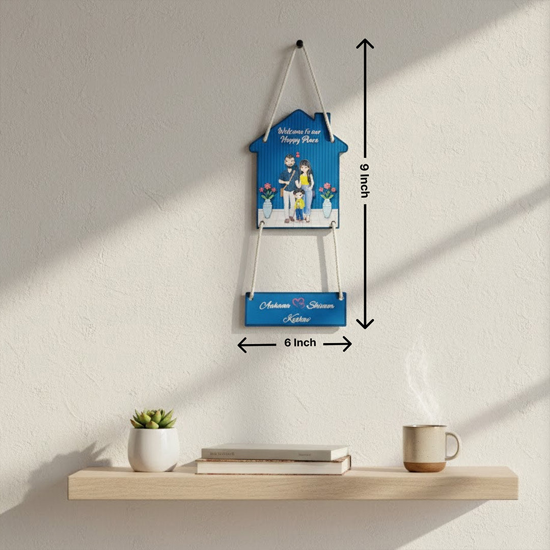 Personalized Family Home Wall Hanger (6×9 Inch) | Love Craft Gifts