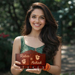 Personalized Wooden Key Holder for Wall – Custom Name Couple Key Stand with Hooks (7x5 Inch) Home Wall Organizer Gift for Husband, Wife & Couples | Love Craft Gifts