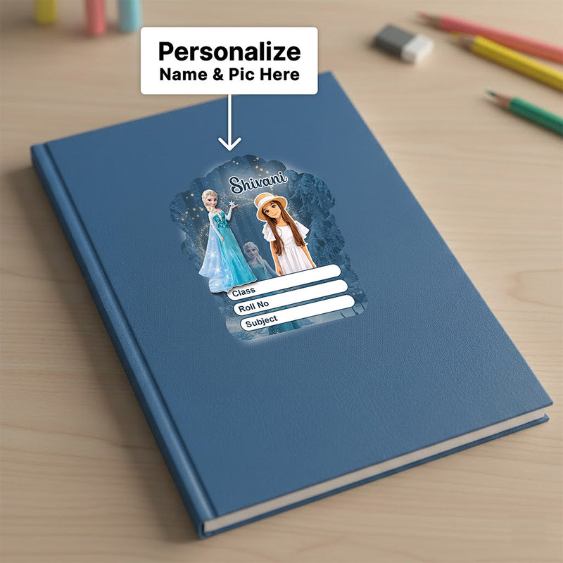 Personalized Ice Princess Cartoon Kids Name Slips – Illustrated Cartoon Art School Name Stickers (2×3 Inch, 28 Stickers) | Love Craft Gifts