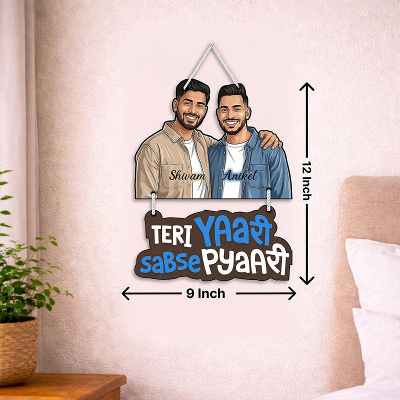 Personalized Friendship Cartoon Wall Hanger-9x12"