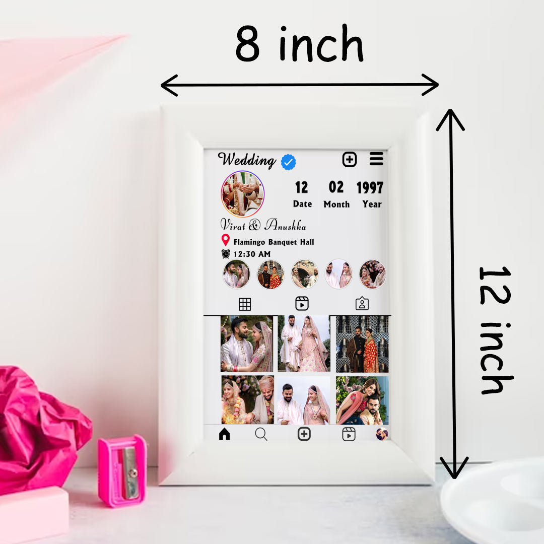 Instagram Profile Wedding Photo Frame, Pen & Keychain Gift Set | Love Craft Gifts