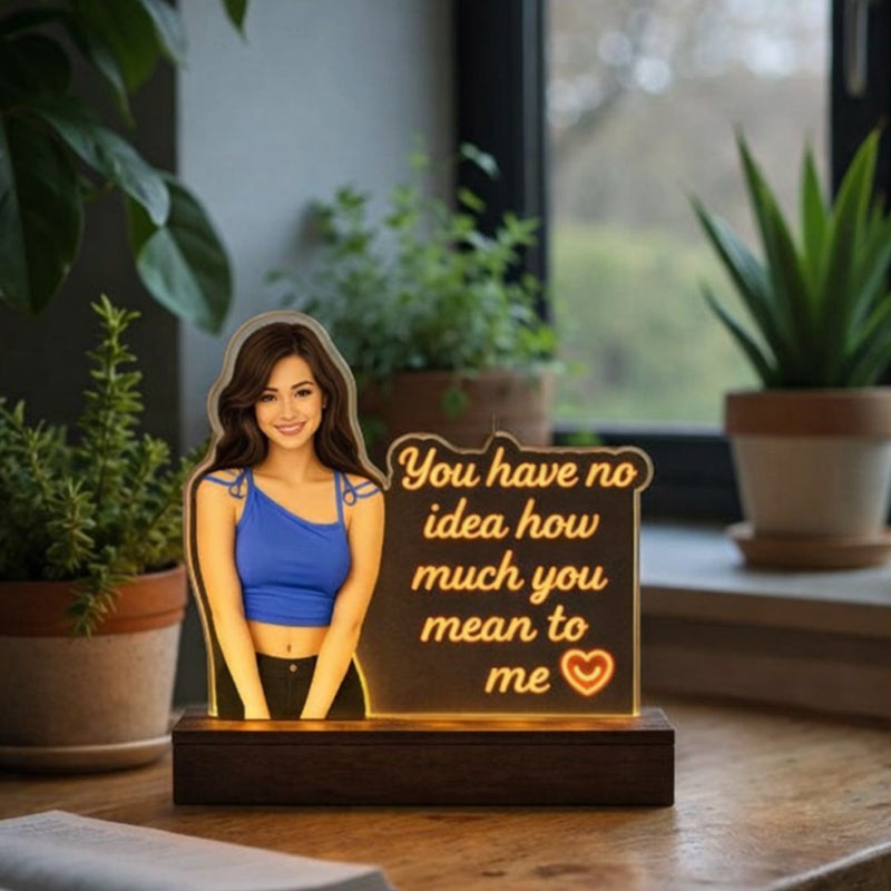 You Mean the World – Personalized Photo Message Acrylic Lamp
