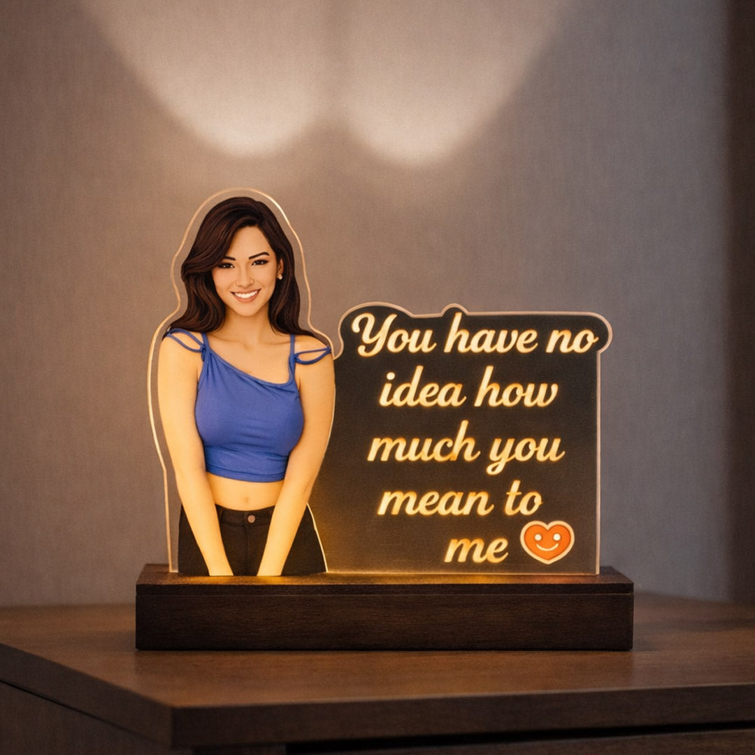 You Mean the World – Personalized Photo Message Acrylic Lamp