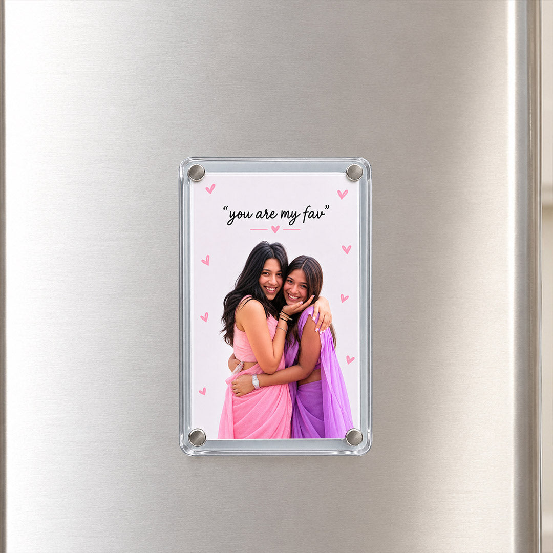 Personalized Best Friend Acrylic Photo Fridge Magnet | Custom BFF Photo Friendship Keepsake | Love Craft Gifts™