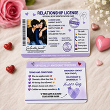 Personalized Couple Relationship License Card | Romantic Gift for Boyfriend, Girlfriend, Husband & Wife | Love Craft Gifts™