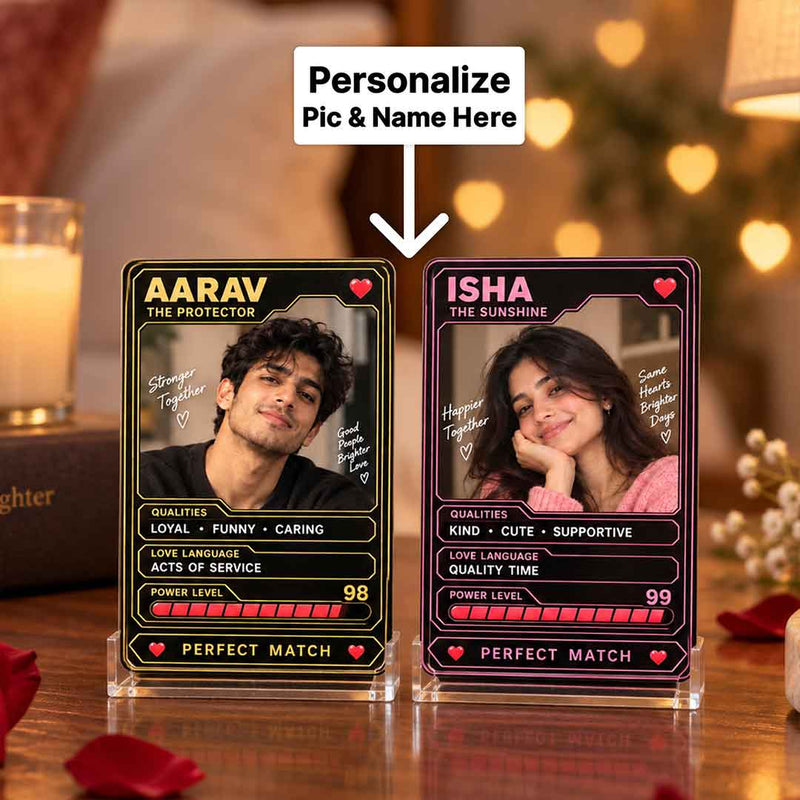 Personalized Perfect Match Couple Photo Cards Set of 2 | Romantic Gift for Couple | Love Craft Gifts™