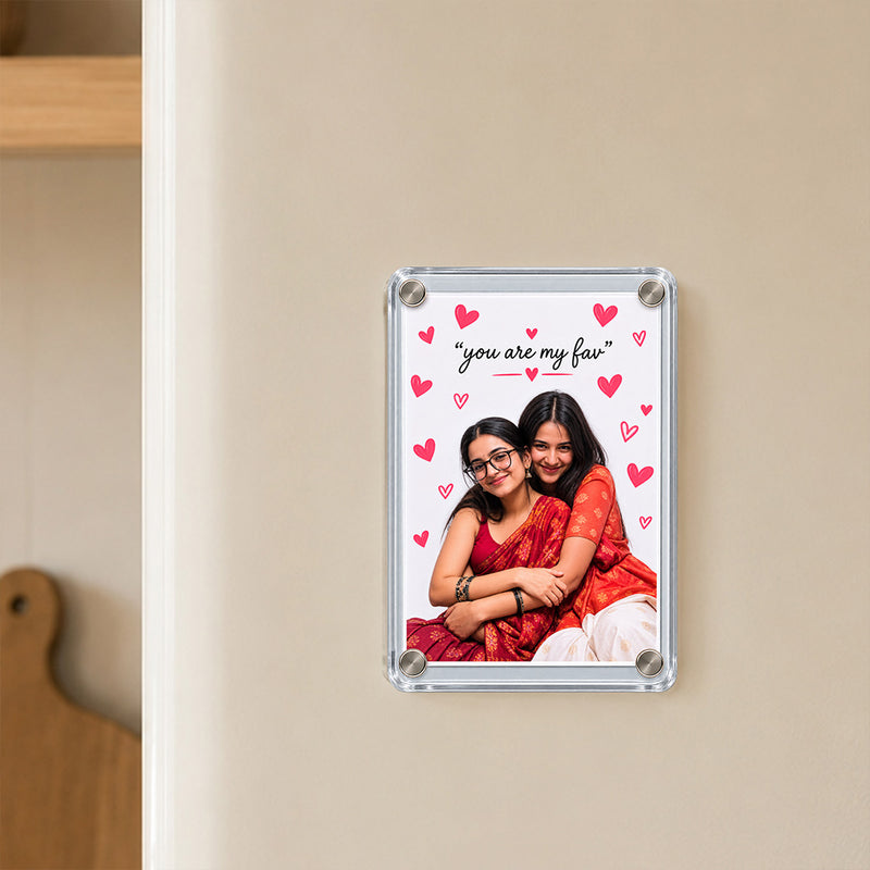 Personalized Sister Acrylic Photo Fridge Magnet | Custom Sister Photo Keepsake | Unique Birthday, Rakhi & Sisterhood Gift for Sister | Love Craft Gifts™