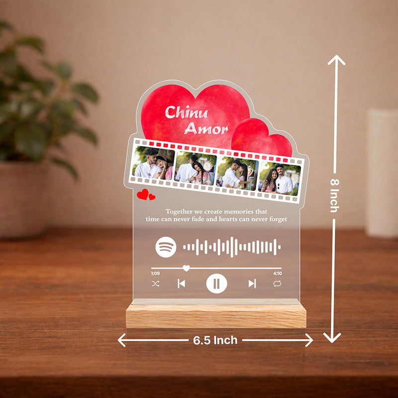 Personalized Spotify Acrylic Plaque- 6.5x8" | Couple Music Frame | Anniversary Gift