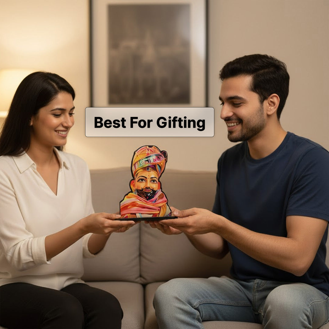 Khatu Shyam Ji Wooden Table-Top Stand (7×7”) | Love Craft Gifts