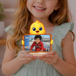 Personalized Cartoon Baby Photo Frame (6x6 Inch) – Custom Name Kids Table Decor Gift | Love Craft Gifts™