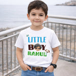 Personalized Little Boy White T-Shirt – Custom Name Printed Kids Tee | Love Craft Gifts