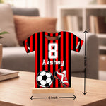 Personalized Football Jersey Wooden Frame – Custom Name & Number Sports Desk Décor (6x6 Inch) Kids Gift | Love Craft Gifts™