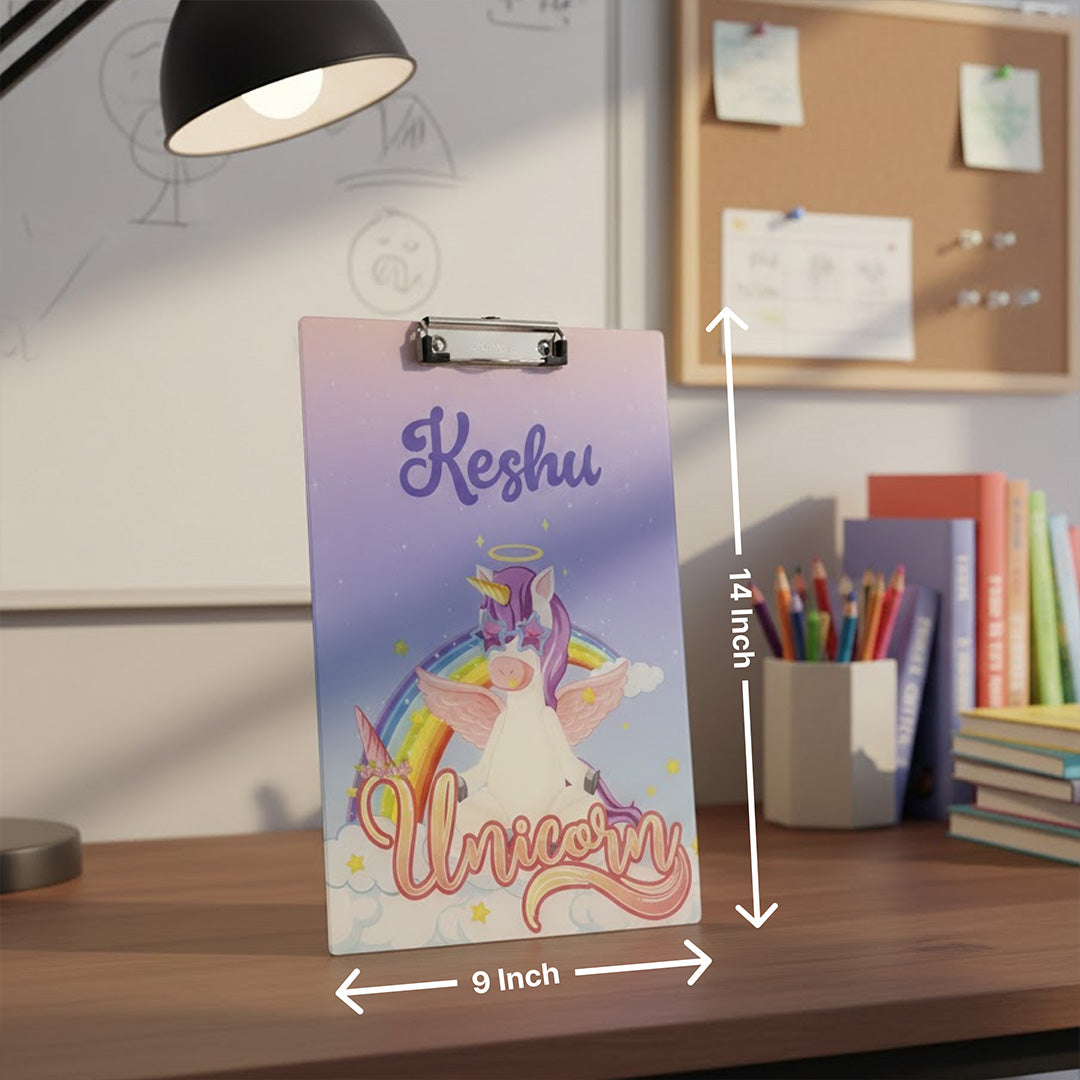 Personalized Kids Writing Board with Name (Unicorn Theme) | Love Craft Gifts