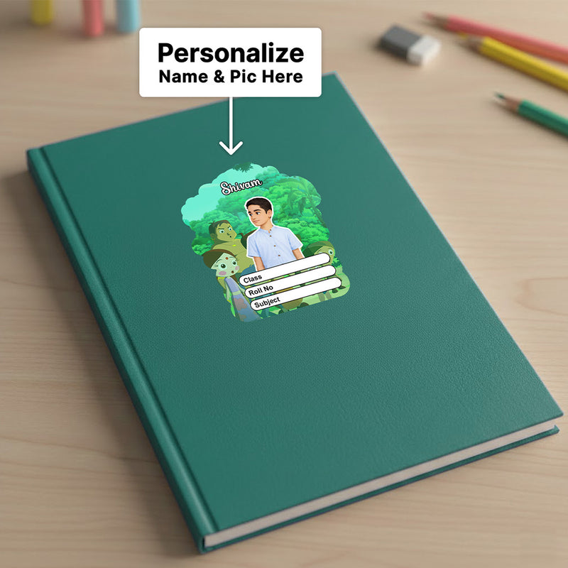 Personalized Jungle Cartoon Kids Name Slips – Illustrated Cartoon Art School Name Stickers (2×3 Inch, 28 Stickers) | Love Craft Gifts