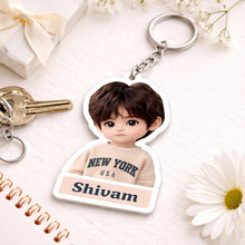 Personalized Kids Cartoon Photo Keychain for Boys & Girls (3 Inch)
