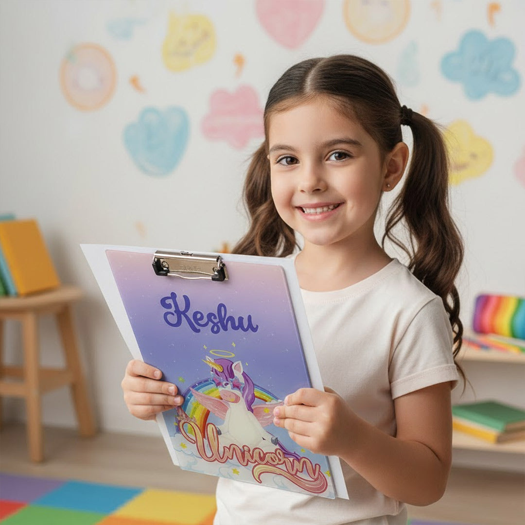 Personalized Kids Writing Board with Name (Unicorn Theme) | Love Craft Gifts