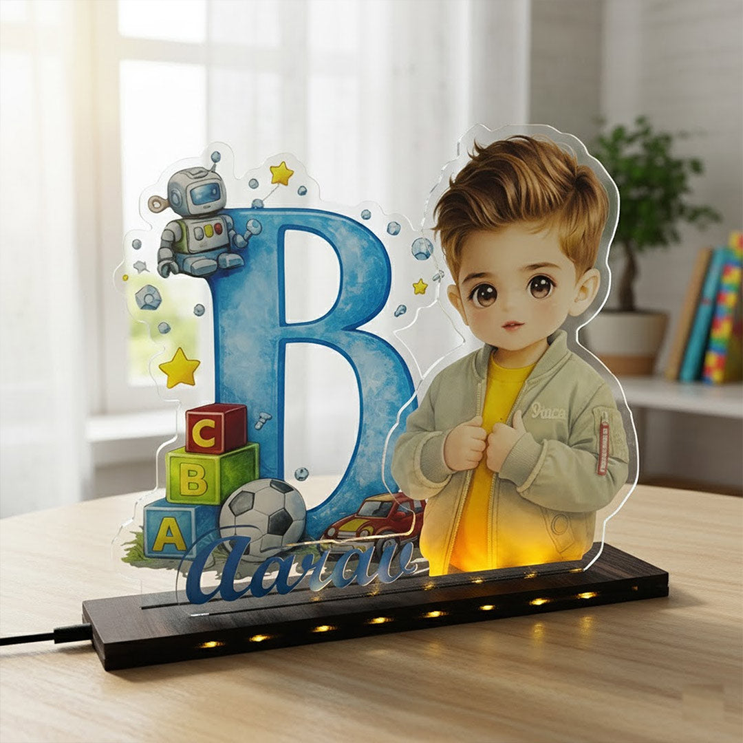 Customized Alphabet Acrylic LED Name Lamp for Kids (Warm White Glow) | Love Craft Gifts