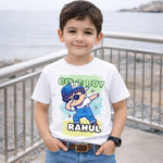 Personalized Cute Boy Name White T-Shirt – Custom Cartoon Boy Printed | Love Craft Gifts