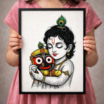 Bal Krishna with Jagannath Wall Frame – Divine Krishna Spiritual Wall Art (Multiple Sizes) | Love Craft Gifts