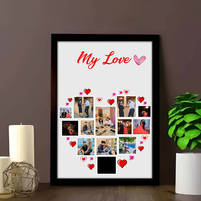 Valentine Special -Personalized Multi Photo Frame For Loved One-8x12"