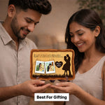 Personalized Couple Photo Wooden Plaque – Custom Name & Photo Romantic Table Top Frame (10x7 Inch) Anniversary & Love Gift | Love Craft Gifts