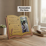 Personalized Open Book Photo Frame with Custom Picture (7×8”) | Love Craft Gifts