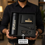 Personalized Premium Gift Set for Men – Custom Name Wallet, Bottle, Pen & Keychain Combo | Love Craft Gifts™