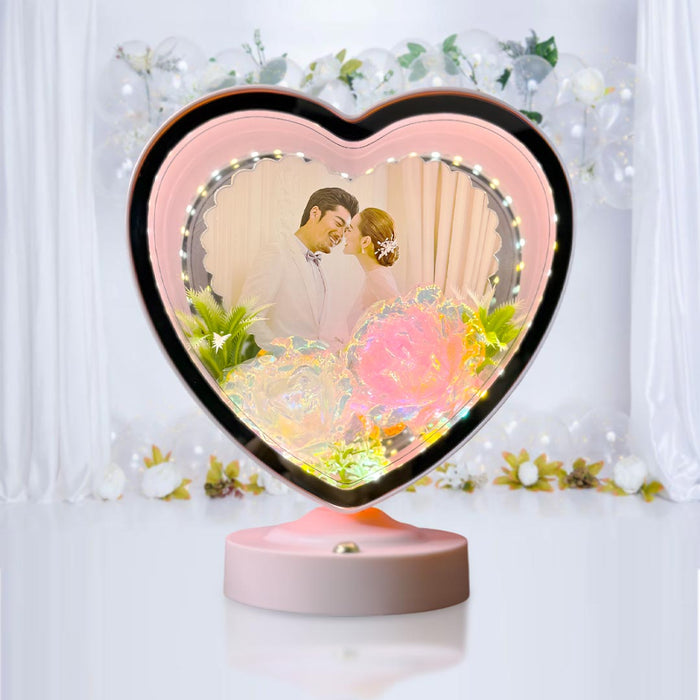 Personalized Magic Heart Shape Mirror with Led Light