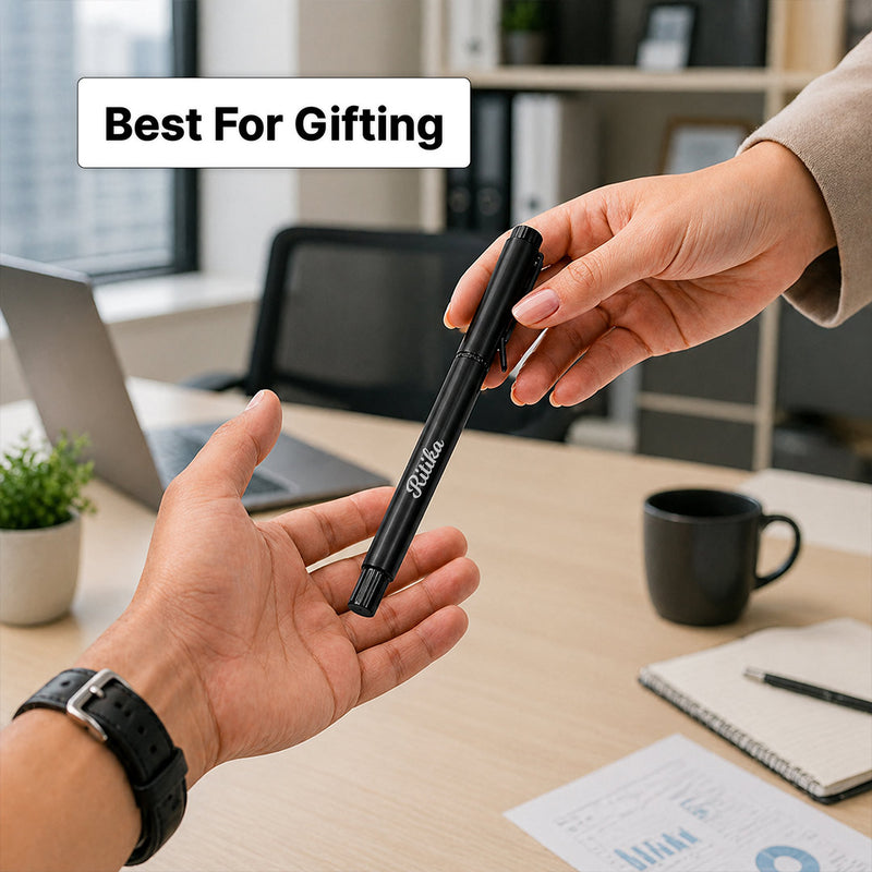 Personalized Black Name Pen (Standard Size) – Sleek Custom Writing Gift for Professionals & Students | Love Craft Gifts™