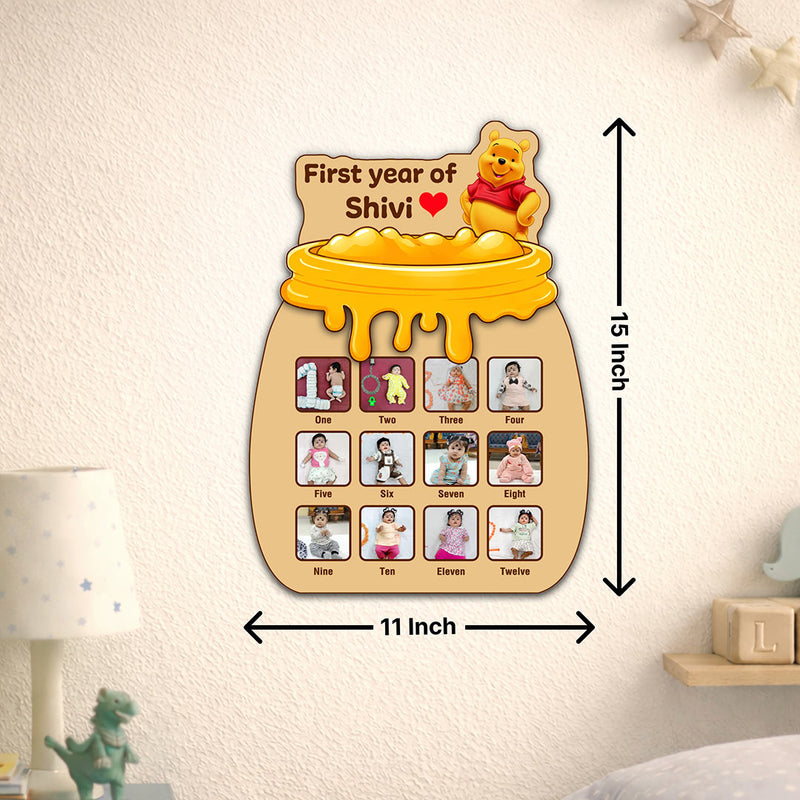 Personalized Baby First Year Memory Frame (11x15 Inch) – Custom Photo & Name Milestone Gift | Love Craft Gifts™