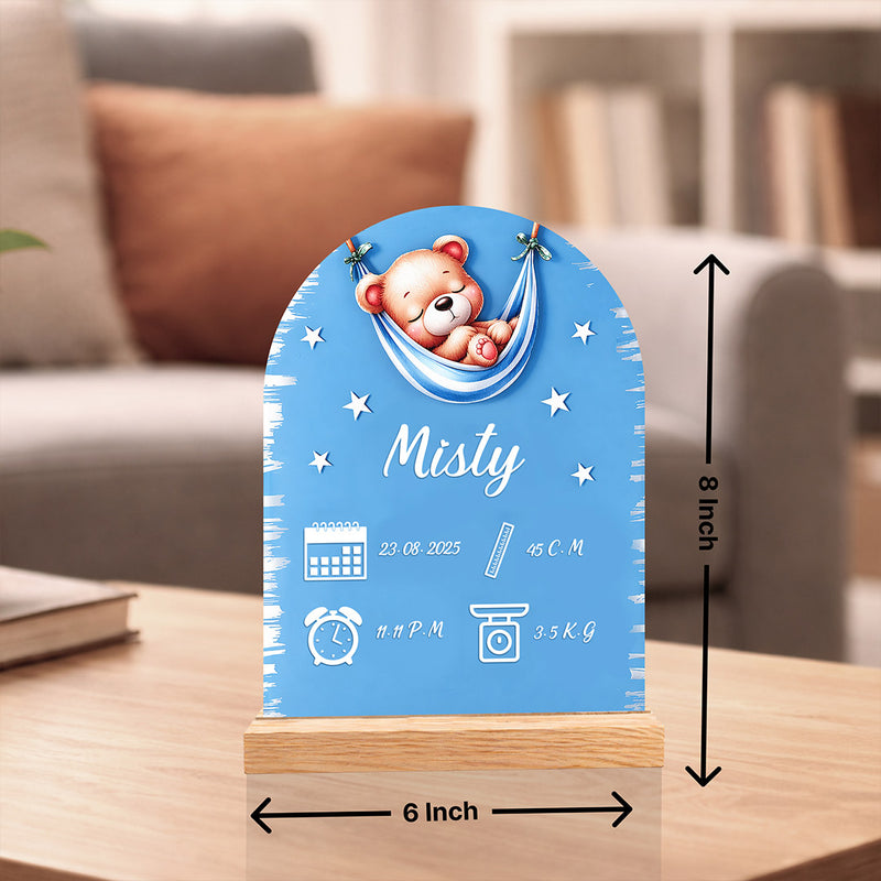 Personalized Baby Birth Details Acrylic Frame (6x8 Inch) – Custom Name & Birth Info Keepsake Gift | Love Craft Gifts™