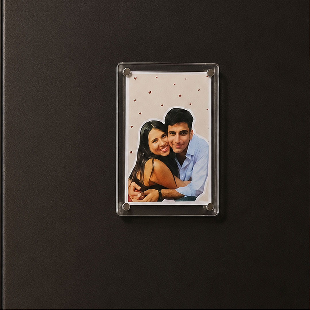 Personalized Couple Acrylic Photo Fridge Magnet | Romantic Gift for Boyfriend, Girlfriend, Husband & Wife | Love Craft Gifts™