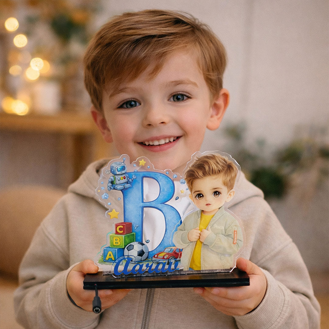 Customized Alphabet Acrylic LED Name Lamp for Kids (Warm White Glow) | Love Craft Gifts