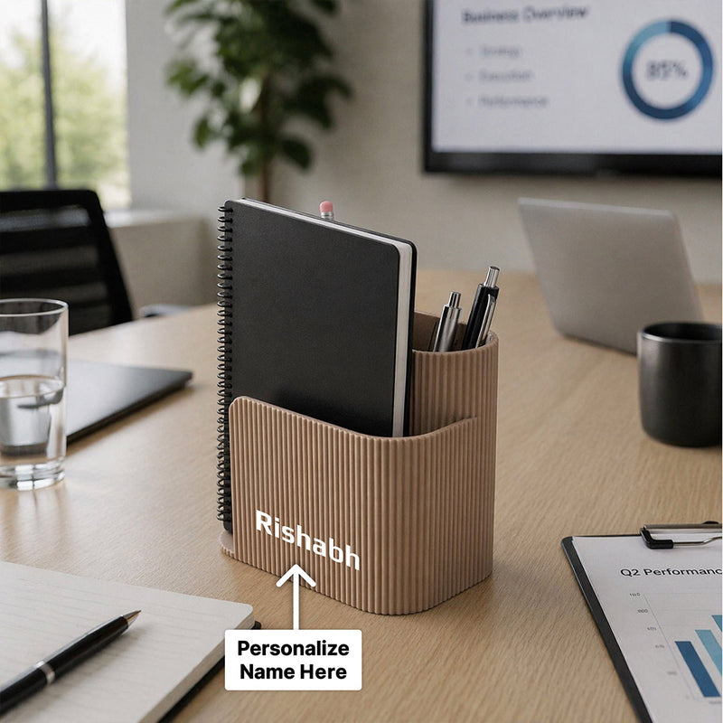 Personalized Desk Organizer Holder (Standard Size) – Custom Name Multi-Storage Office Gift | Love Craft Gifts™