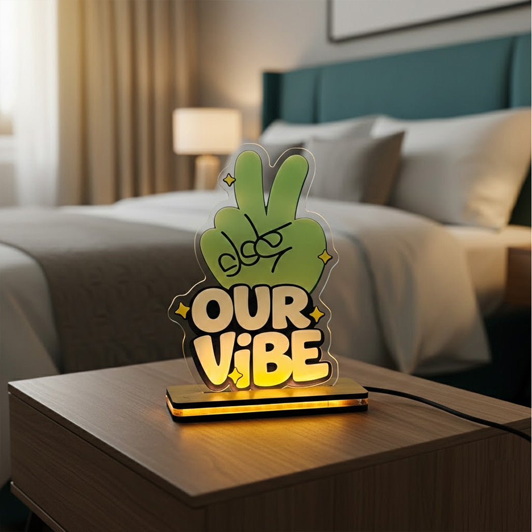 Our Vibe Acrylic LED Desk Lamp (5×8”) | Love Craft Gifts