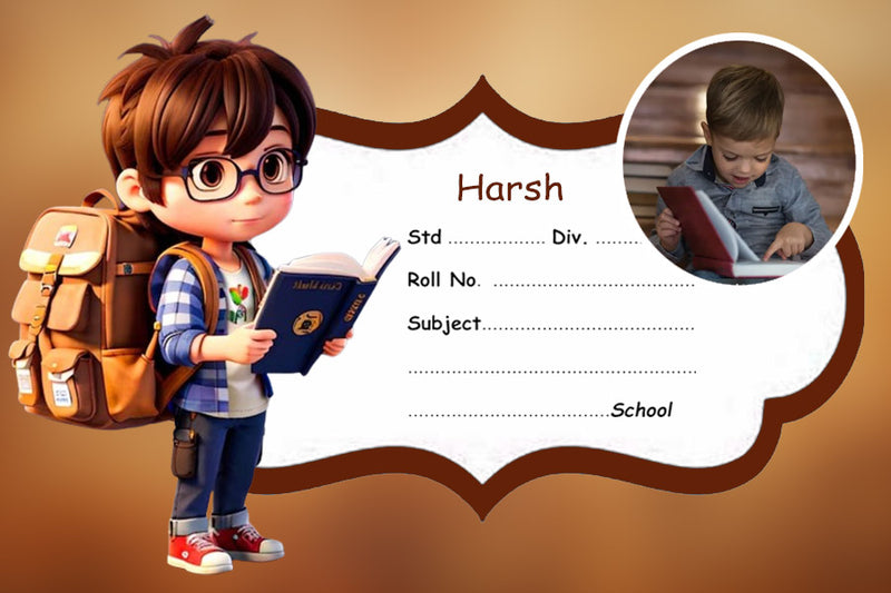 Cartoon Boy Personalised  Notebook Name Slips | Love Craft Gifts | 