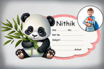 Cute Panda Personalised Notebook Name Stickers | Love Craft Gifts |