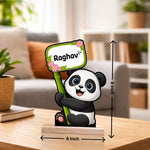 Personalized Panda Name Table Stand (6x8 Inch) – Custom Cute Panda Desk Decor Gift for Kids | Love Craft Gifts™