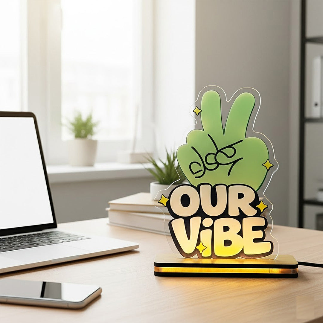 Our Vibe Acrylic LED Desk Lamp (5×8”) | Love Craft Gifts