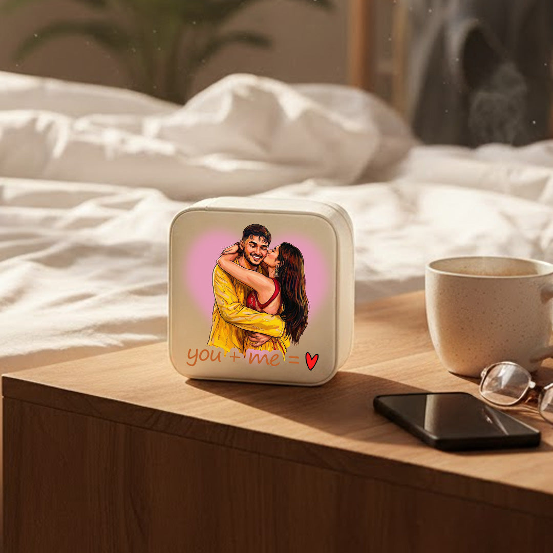 Personalized Couple Photo Jewellery Travel Case (4×4 Inch) | Love Craft Gifts