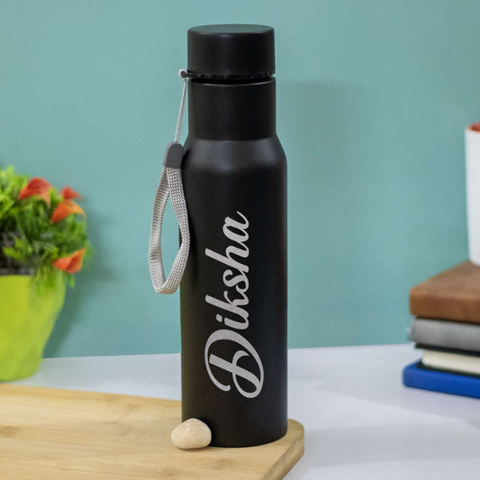 Custom Black Stainless Steel Water Bottle 500ml