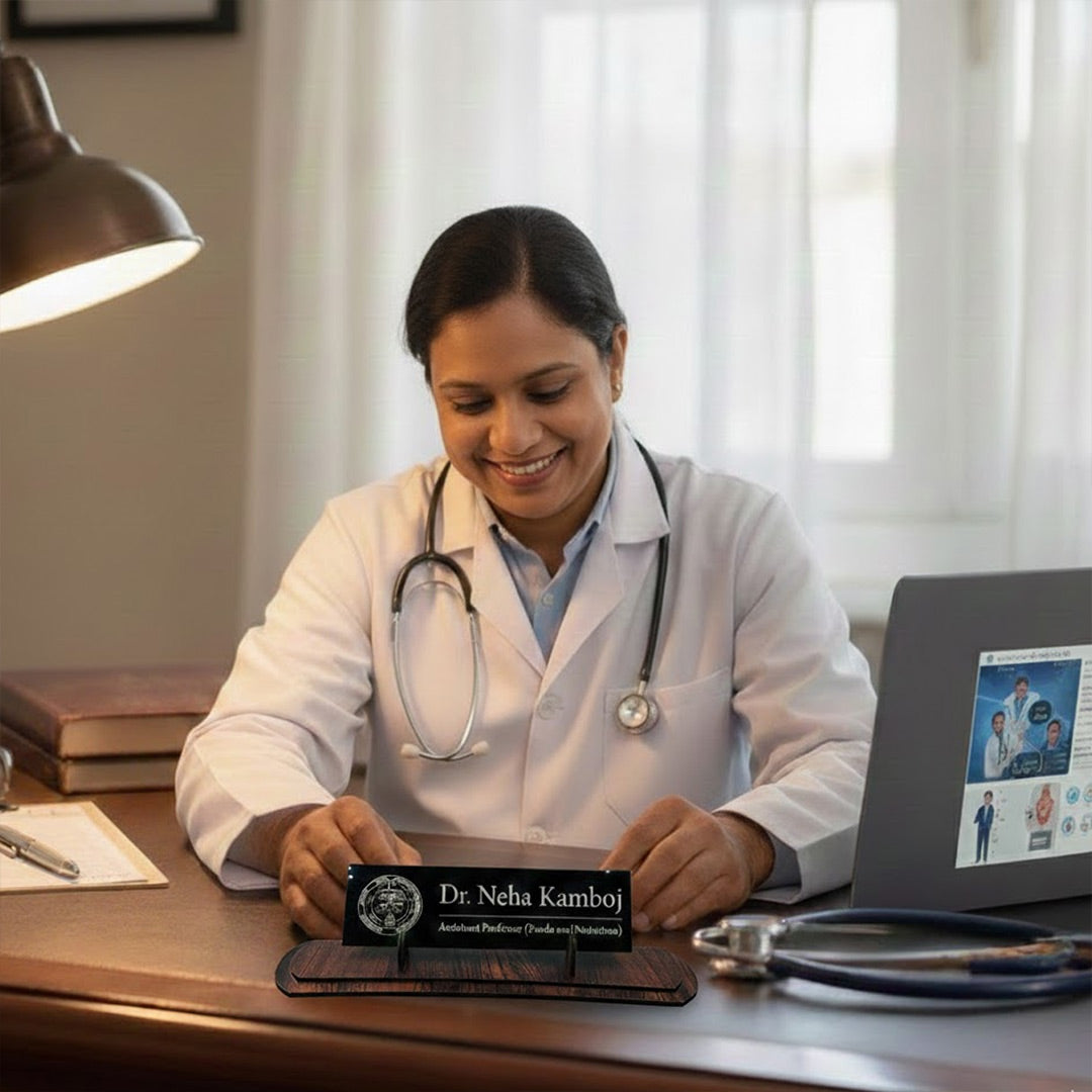 Personalized Premium Acrylic Desk Name Plate for Office & Home (12×8 Inch) | Love Craft Gifts