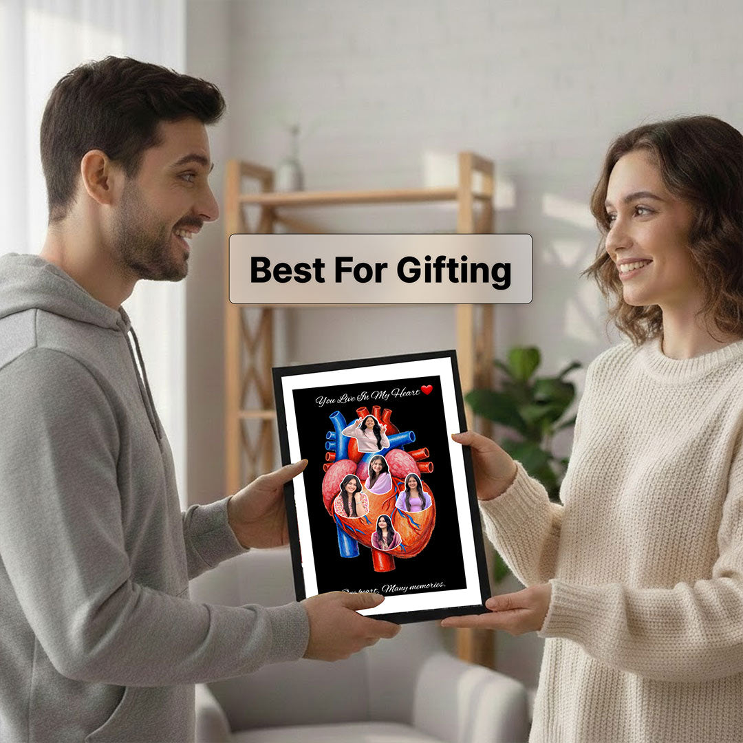 Personalized Heart Collage Acrylic Wall Frame (8×12”) | Love Craft Gifts