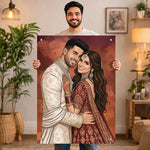 Personalized Toony Cartoon Couple Acrylic Wall Frame Custom Photo Portrait Gift 24x36" | Love Craft Gifts