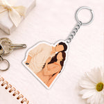 Personalized Faceless Couple Acrylic Keychain – Custom Photo Illustration Keyring Gift (2x3 Inch) | Love Craft Gifts
