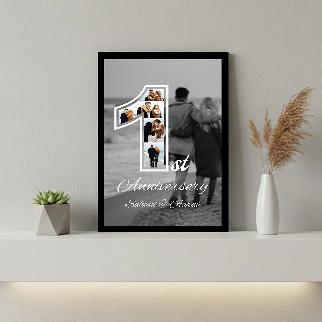 Personalized Anniversary Photo Frame – Custom Couple Photo Collage Wall Frame | Love Craft Gifts